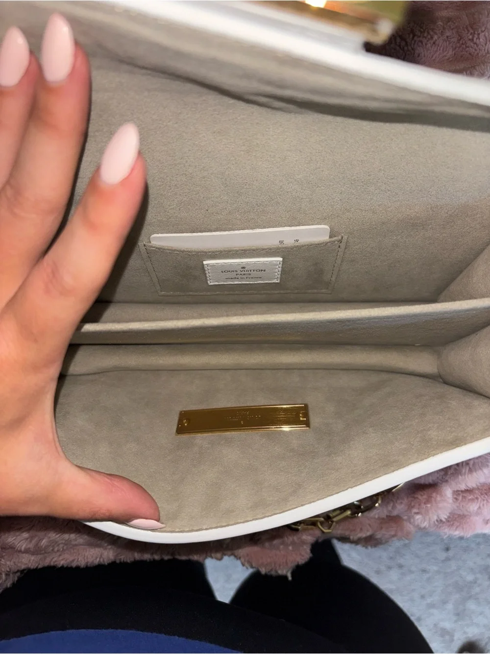 Louis Vuitton White Embossed Monogram Chain Crossbody Bag